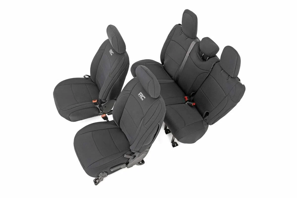 Fits Jeep Wrangler Unlimited 4WD (2018-2024) Seat Covers; Front and Rear; 91010