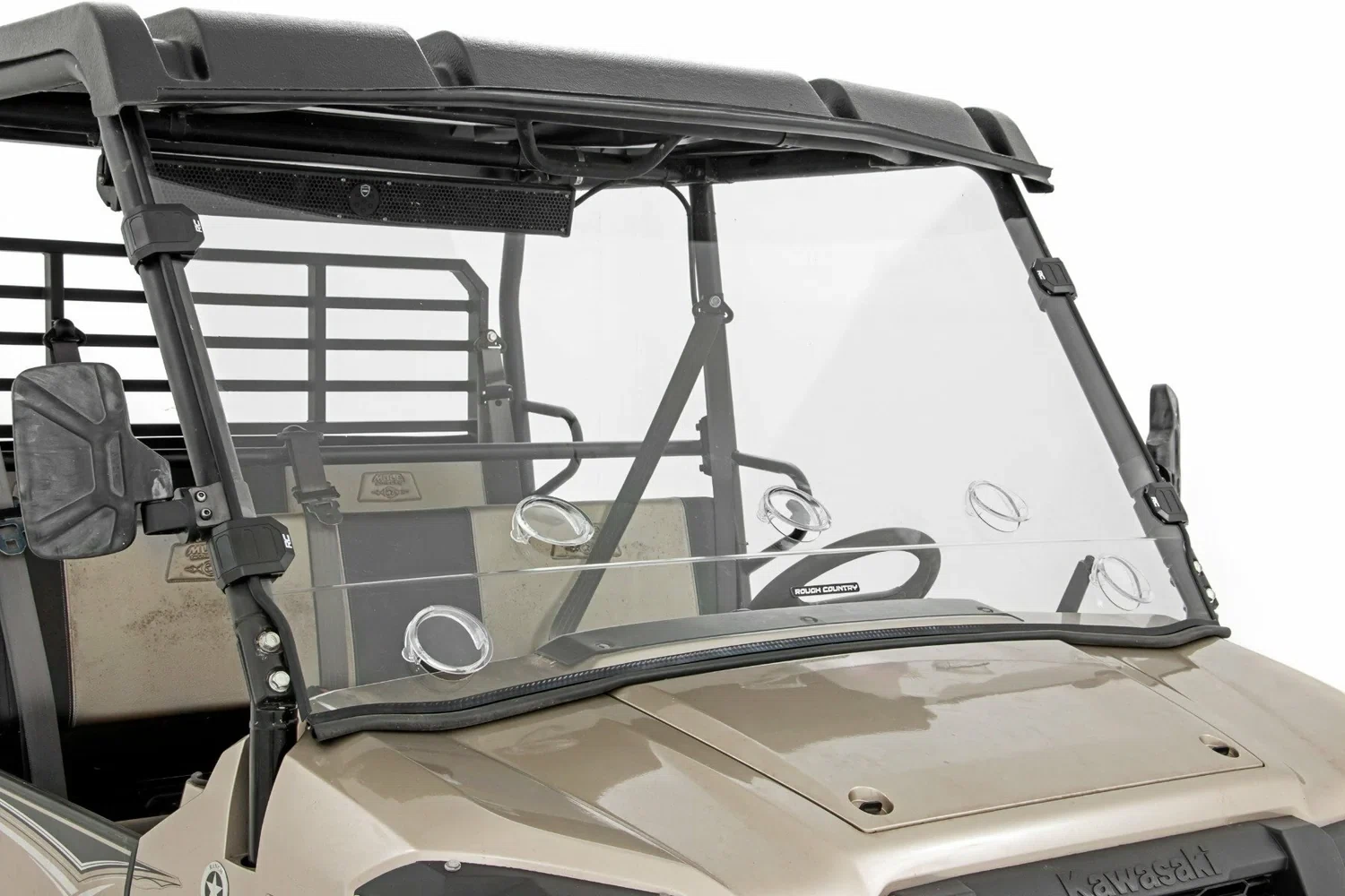 Fits Kawasaki Mule Vented Full Windshield; Scratch Resistant; 98215150