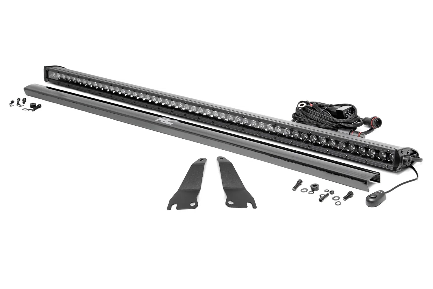 Fits Kawasaki Teryx LED Light; Cage Mount; 50_ Black Single Row; 94015