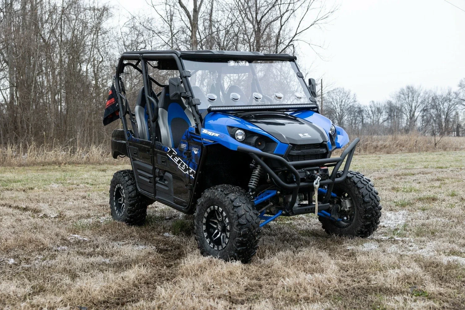 Fits Kawasaki Teryx LED Light; Cage Mount; 50_ Black Single Row; 94015