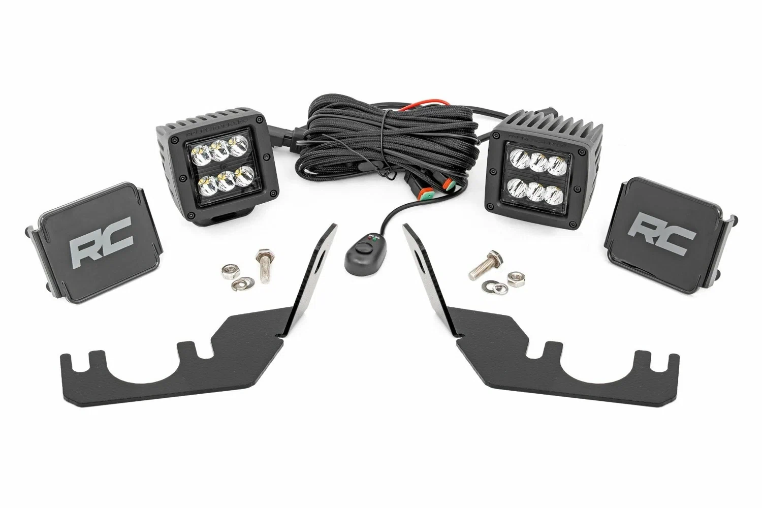 Fits Kawasaki Teryx LED Light; Rear Mount; 2_ Black Pair; Spot; 94006