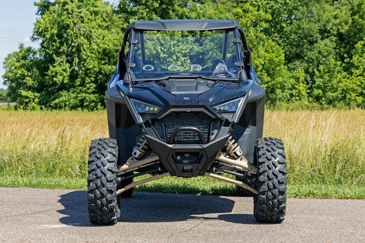 Fits Polaris RZR Turbo R Vented Full Windshield; Scratch Resistant; 98202010