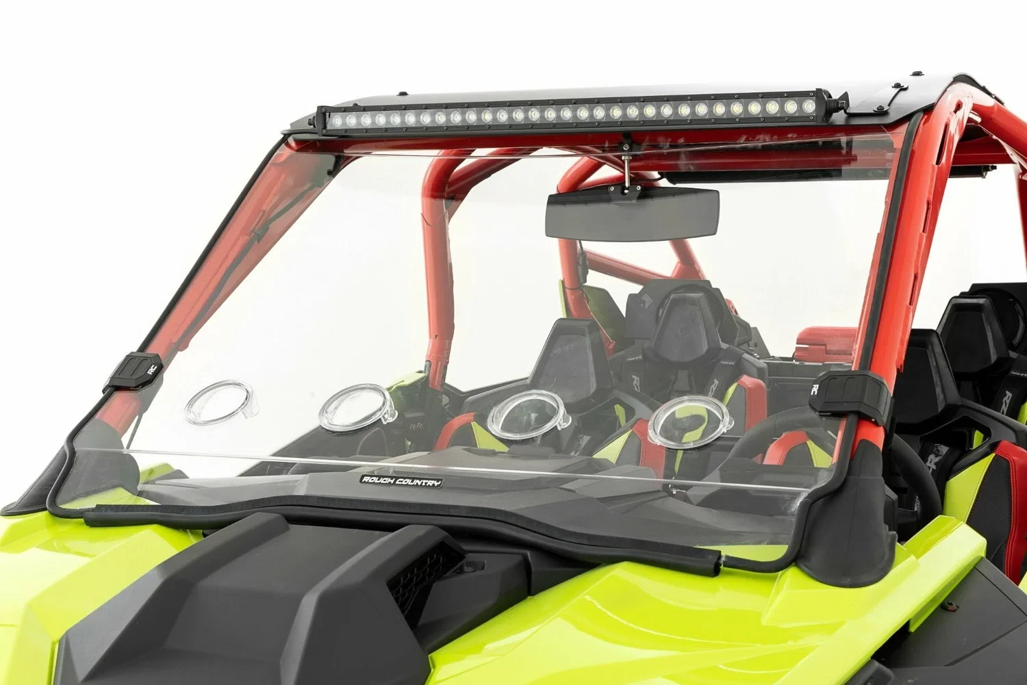 Fits Polaris RZR Turbo R Vented Full Windshield; Scratch Resistant; 98202210