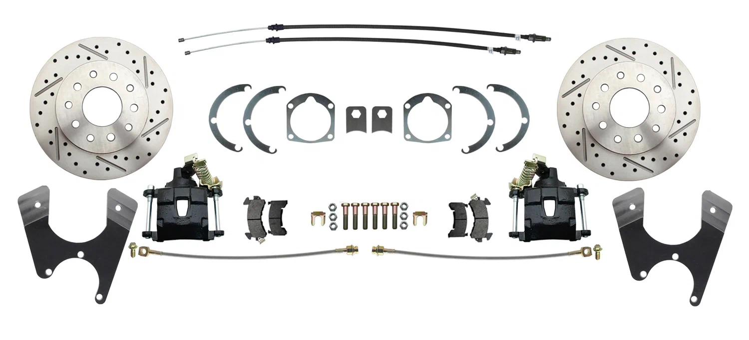 Fits Rear GM 55-68 10_12; Disc Brake w_E-Brake &Slotted Rotor-Black DB