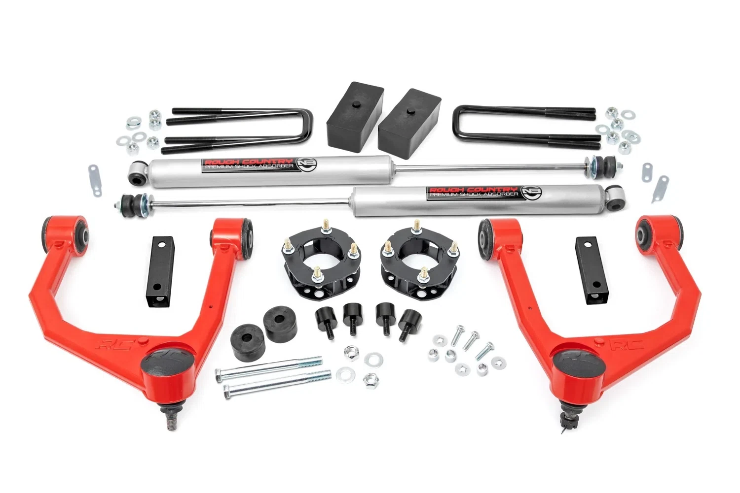 Fits Toyota Tundra 2WD_4WD (2007-2021) 3.5 Inch Lift Kit; 76830RED