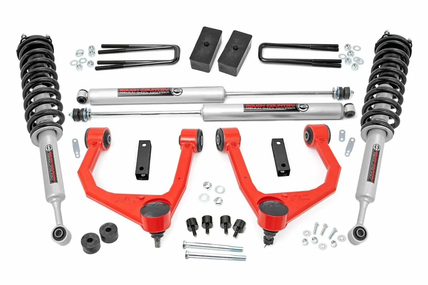 Fits Toyota Tundra 2WD_4WD (2007-2021) 3.5 Inch Lift Kit; N3 Struts; 76831RED