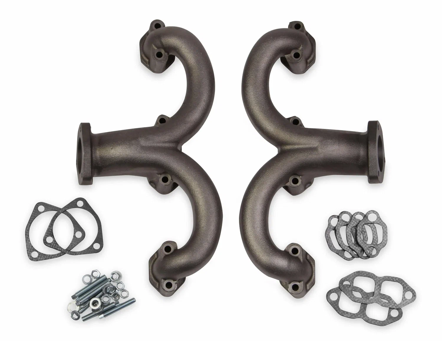 Flowtech Rams Horn Exhaust Manifolds - Natural Uncoated - 11704-RFLT