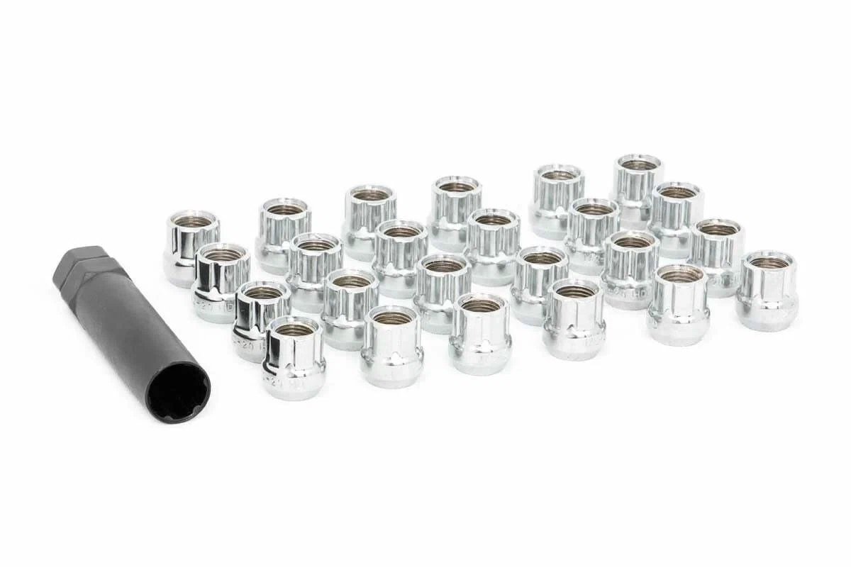 Lug Nut Set; 1_2x20; 24 Qty; Chrome; Open End 122024CHOE
