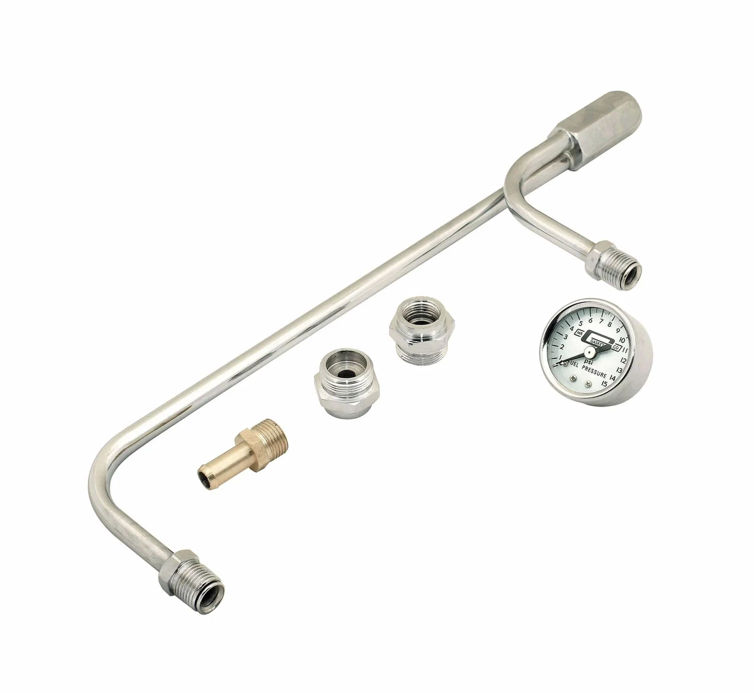 Mr. Gasket 1559 Mr. Gasket Fuel Line Kit with Gauge & Fittings - Chrom