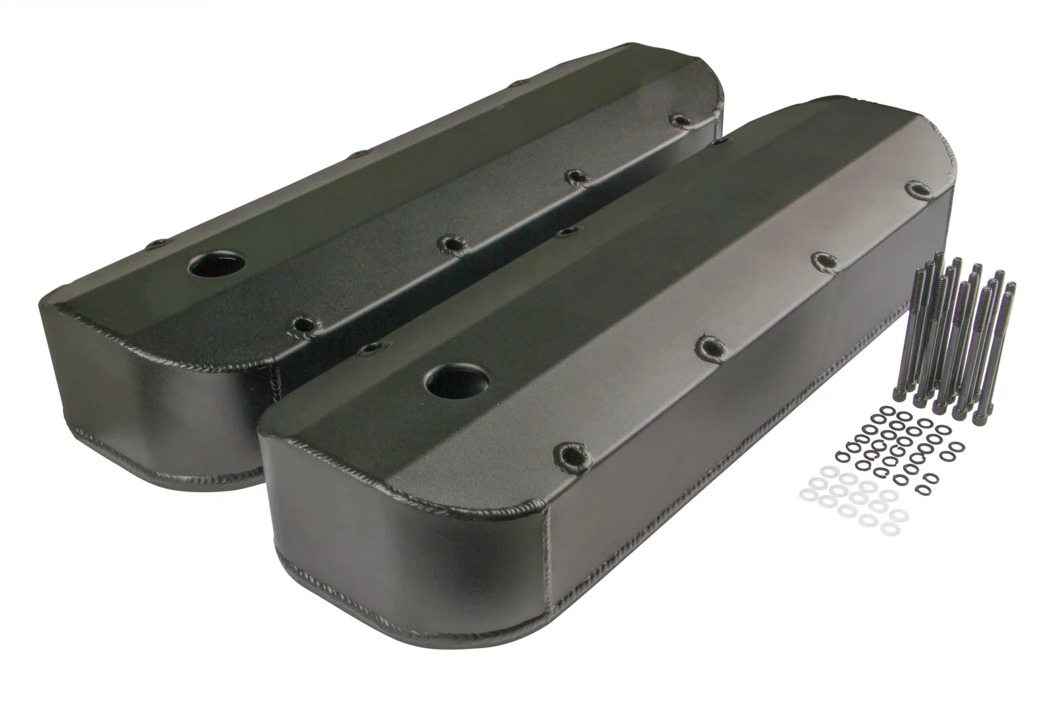 Mr. Gasket Fabricated Aluminum Valve Covers - Black Finish - 6831BG
