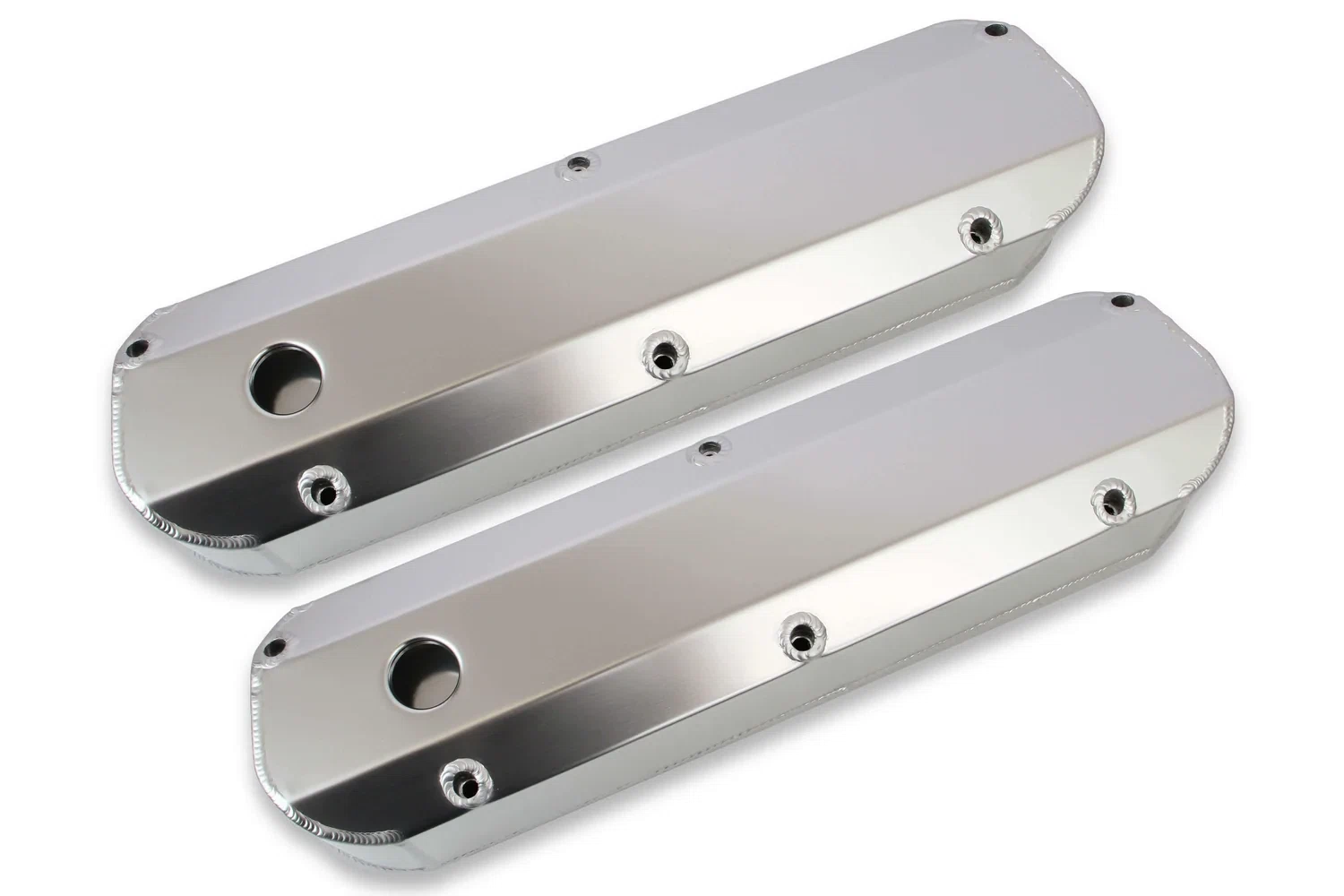 Mr. Gasket Fabricated Aluminum Valve Covers - Silver - 6843G