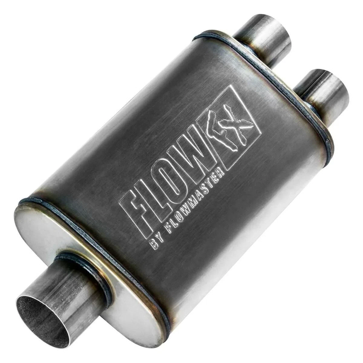 Muffler Flow FX 3_ Center In_2.5_ Dual Out SS Moderate Flowmaster