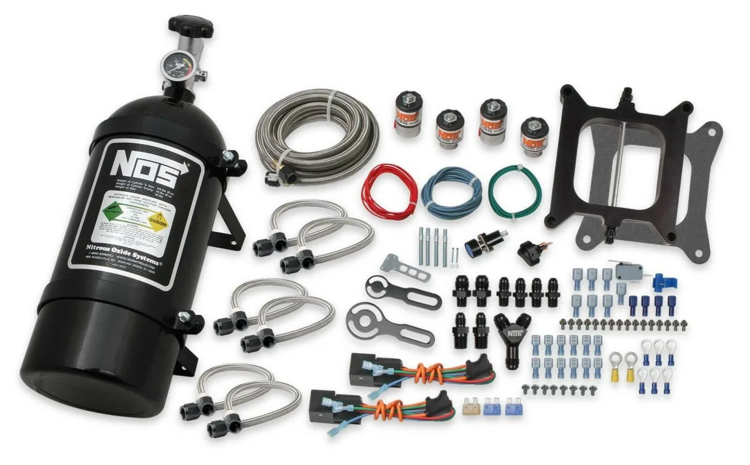 NOS Pro Two-Stage Wet Nitrous System for 4150 4barrel Carburetor-Black