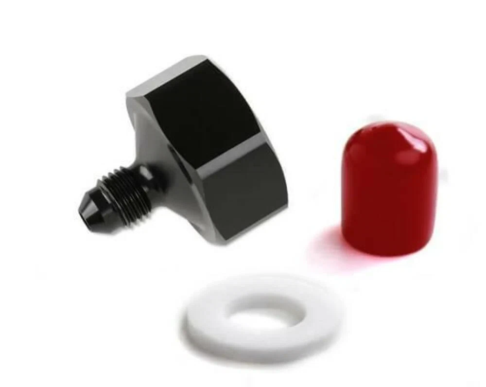 NOS Black T7075 aluminum 4AN-660 Bottle Nut Adapter - 16221NOS