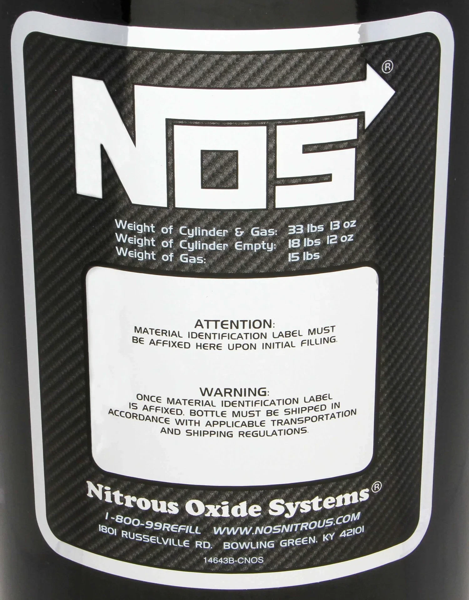 NOS Nitrous Bottle - 14750B-ZR1NOS