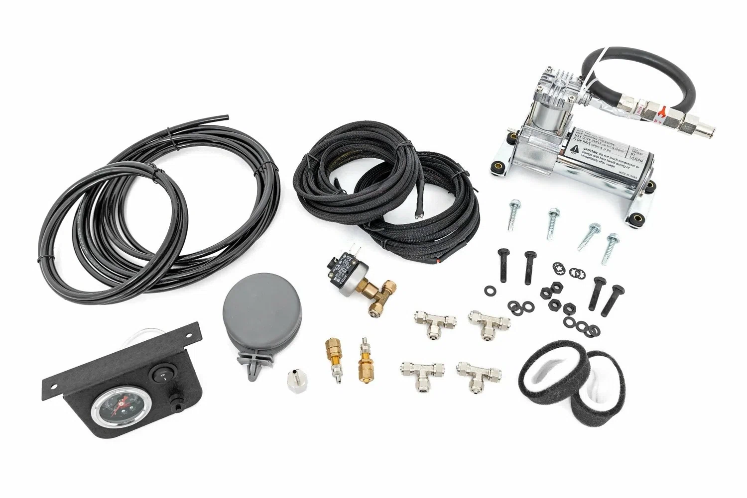 Onboard Air Bag Compressor Kit w_Gauge 10100