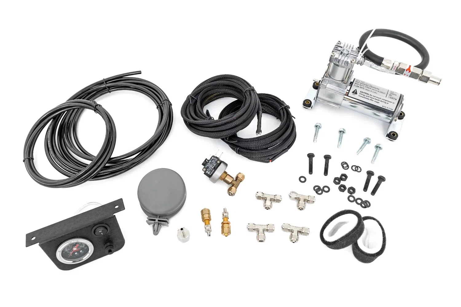 Onboard Air Bag Compressor Kit w_Gauge 10100