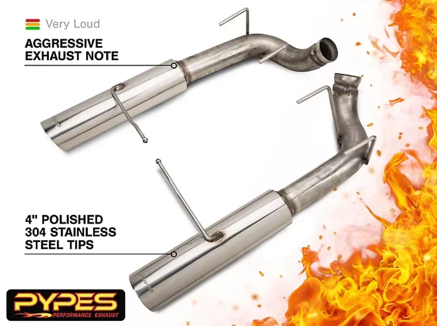 Pype Bomb Series Axle Back Exhaust System 11-14 Mustang V6