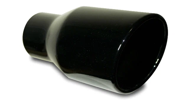 Rolled Edge Single Wall Slant Cut Tip Powered Coated Gloss Black-T820G