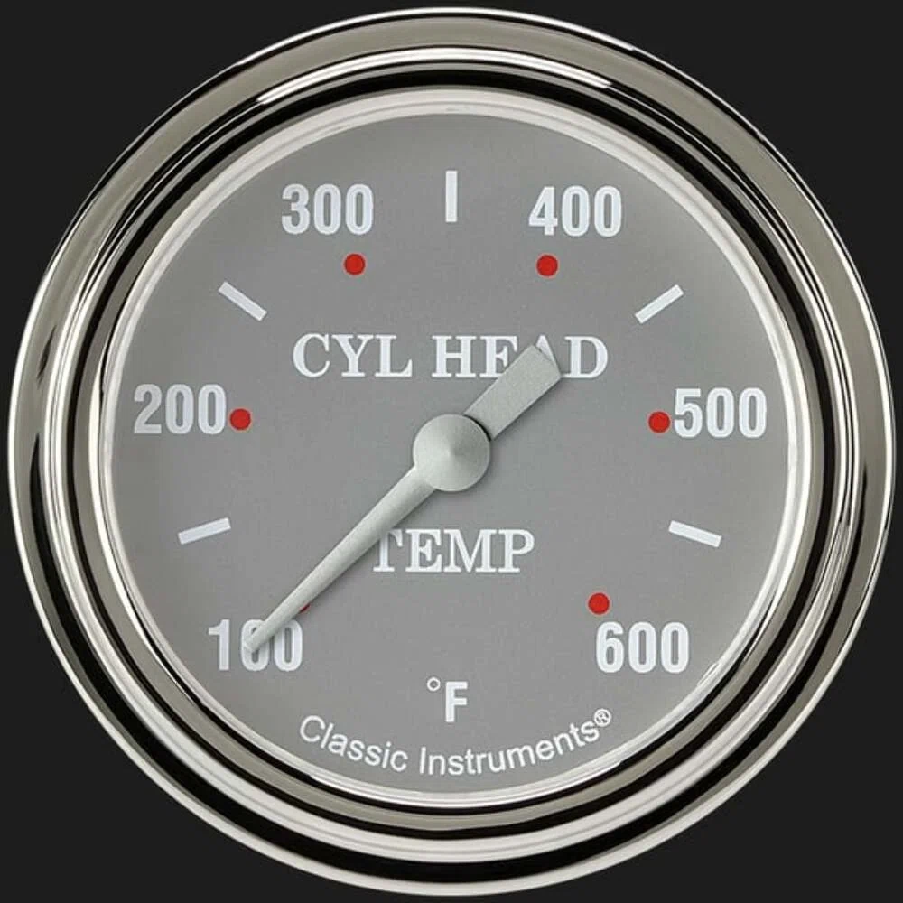 Silver Gray 2 5_8_ Cylinder Head Temp. Gauge SG397SLF
