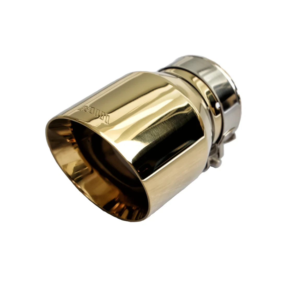 Single Round Double Wall Slant Cut Tip Miami Gold Bolt-On-MIA-GL2