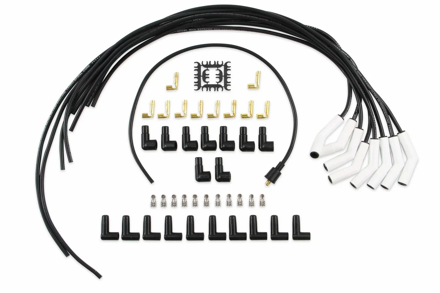 Spark Plug Wire Set - Universal - 135 Deg White Ceramic Boots - 9002C