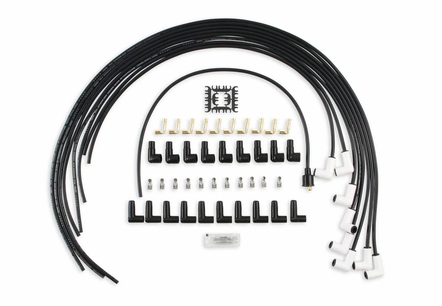 Spark Plug Wire Set - Universal - 90 Deg White Ceramic Boots - 9001C