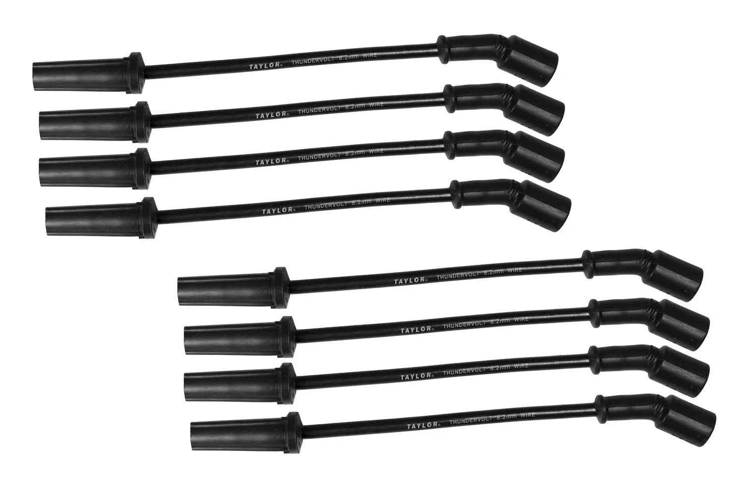 Spark Plug Wire Set Universal 8.2mm Silicone Thundervolt 40 ohm_ft Black 82005
