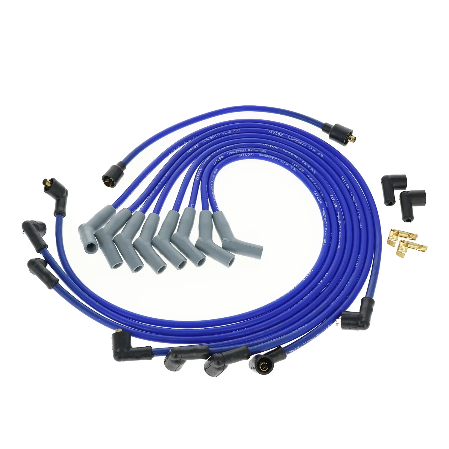 Spark Plug Wire Set Universal 8.2mm Silicone Thundervolt 40 ohm_ft Blue 84662