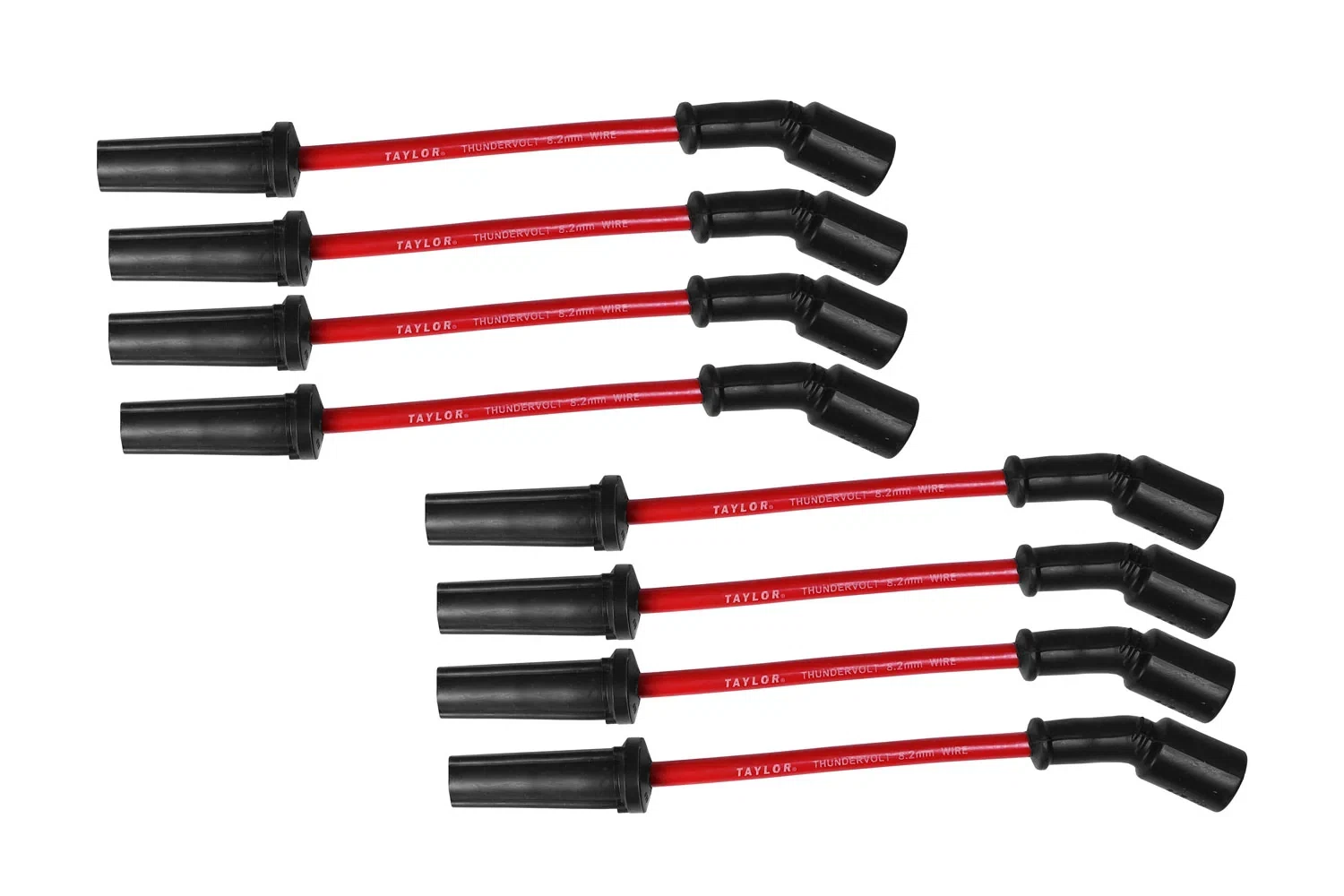Spark Plug Wire Set Universal 8.2mm Silicone Thundervolt 40 ohm_ft Red 84244