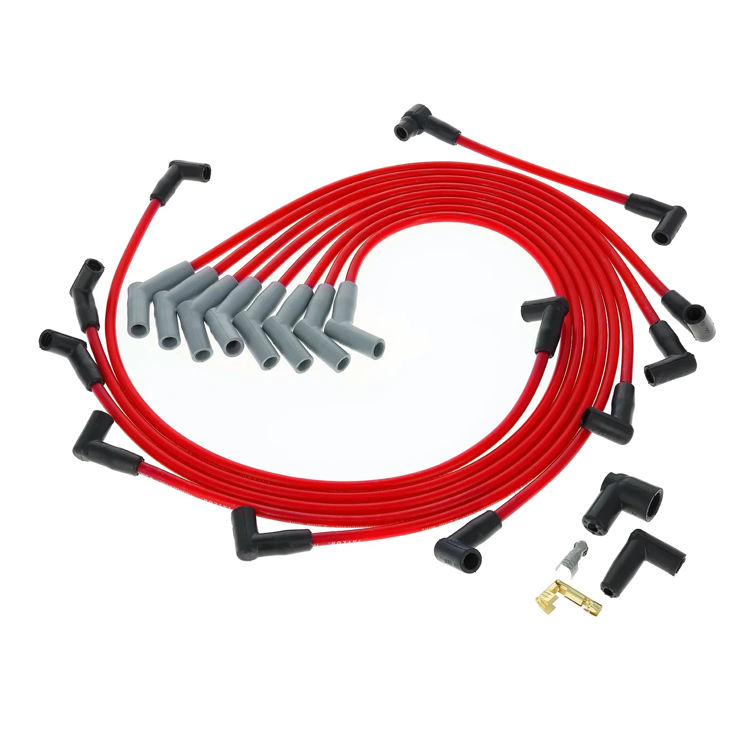 Spark Plug Wire Set Universal 8.2mm Silicone Thundervolt 40 ohm_ft Red 84258
