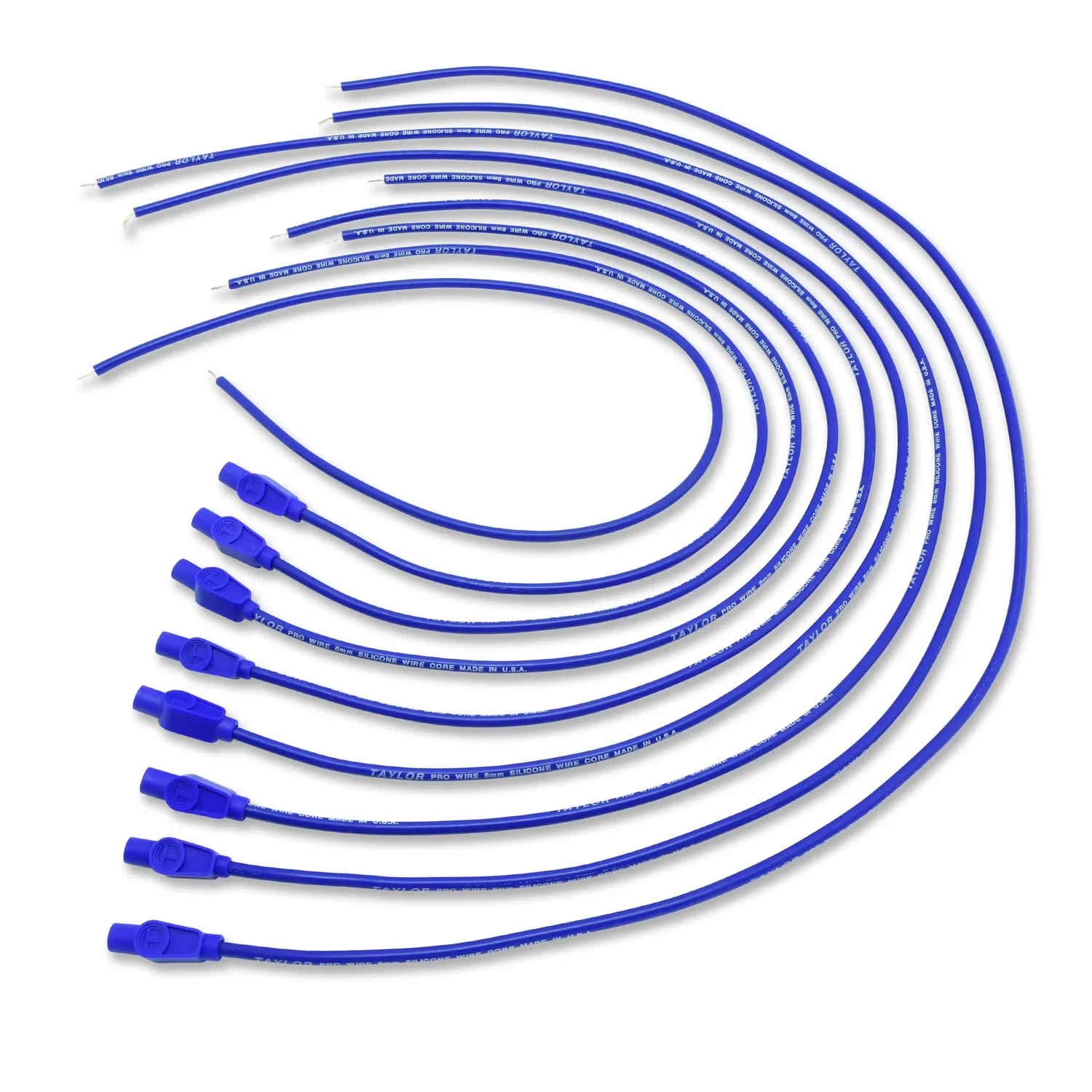 Spark Plug Wire Set Universal 8mm Silicone 180_ 0 ohm_ft Prowire Solid 70654