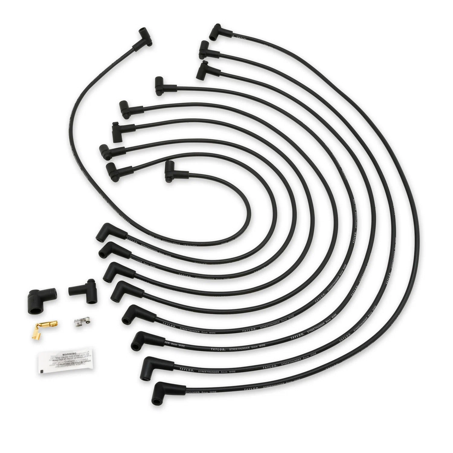 Spark Plug Wire Set Universal 8mm Silicone 500 ohm_ft Street Thunder Black 51012