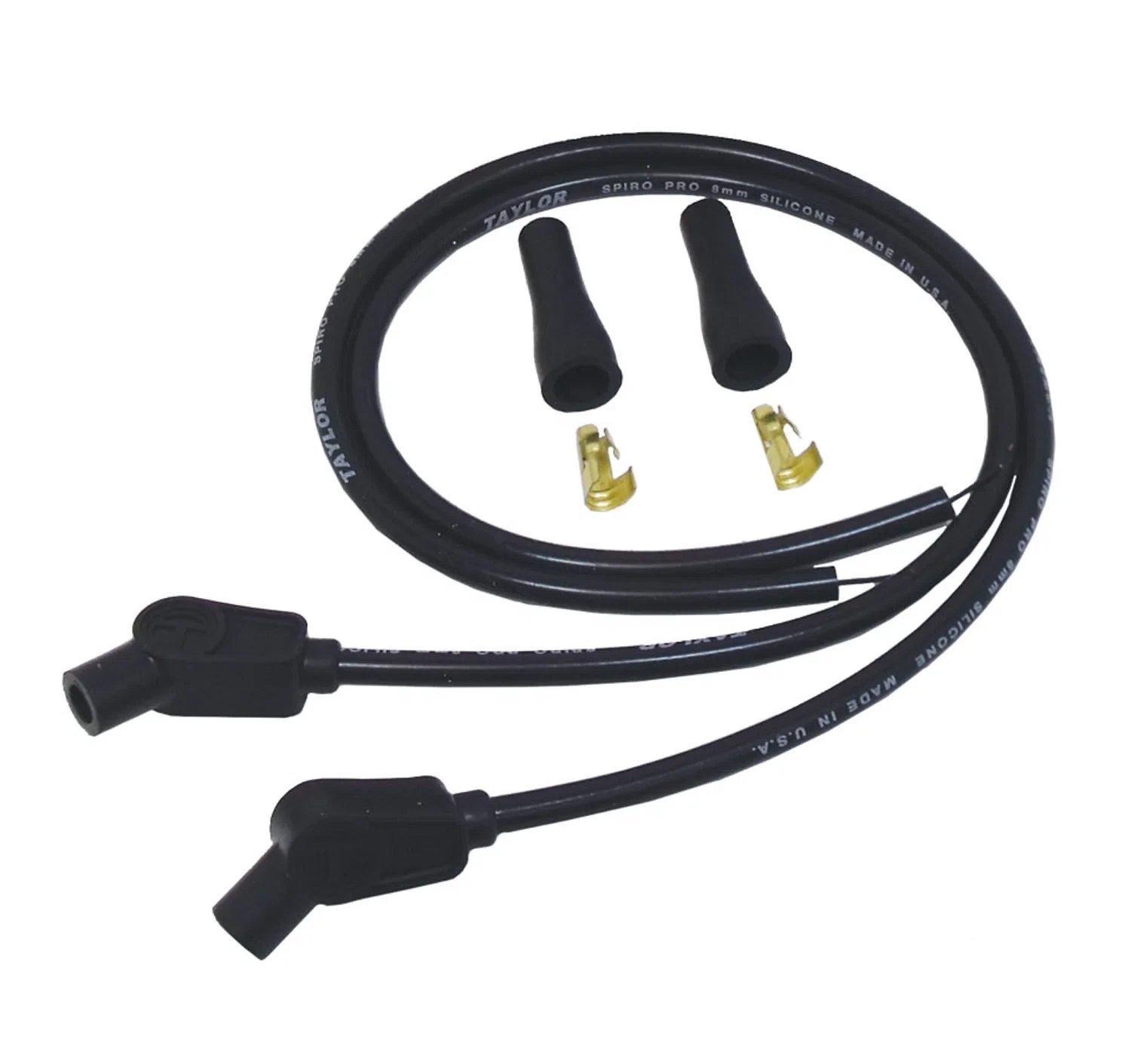 Spark Plug Wire Set Universal 8mm Silicone Spiro Pro 135_ 350 ohm_ft Black 10053