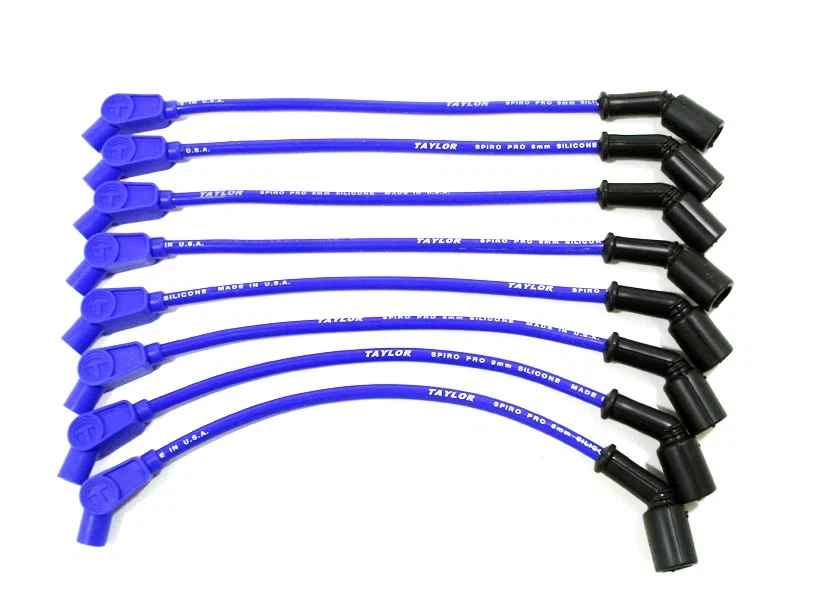 Spark Plug Wire Set Universal 8mm Silicone Spiro Pro 135_ 350 ohm_ft Blue 76646