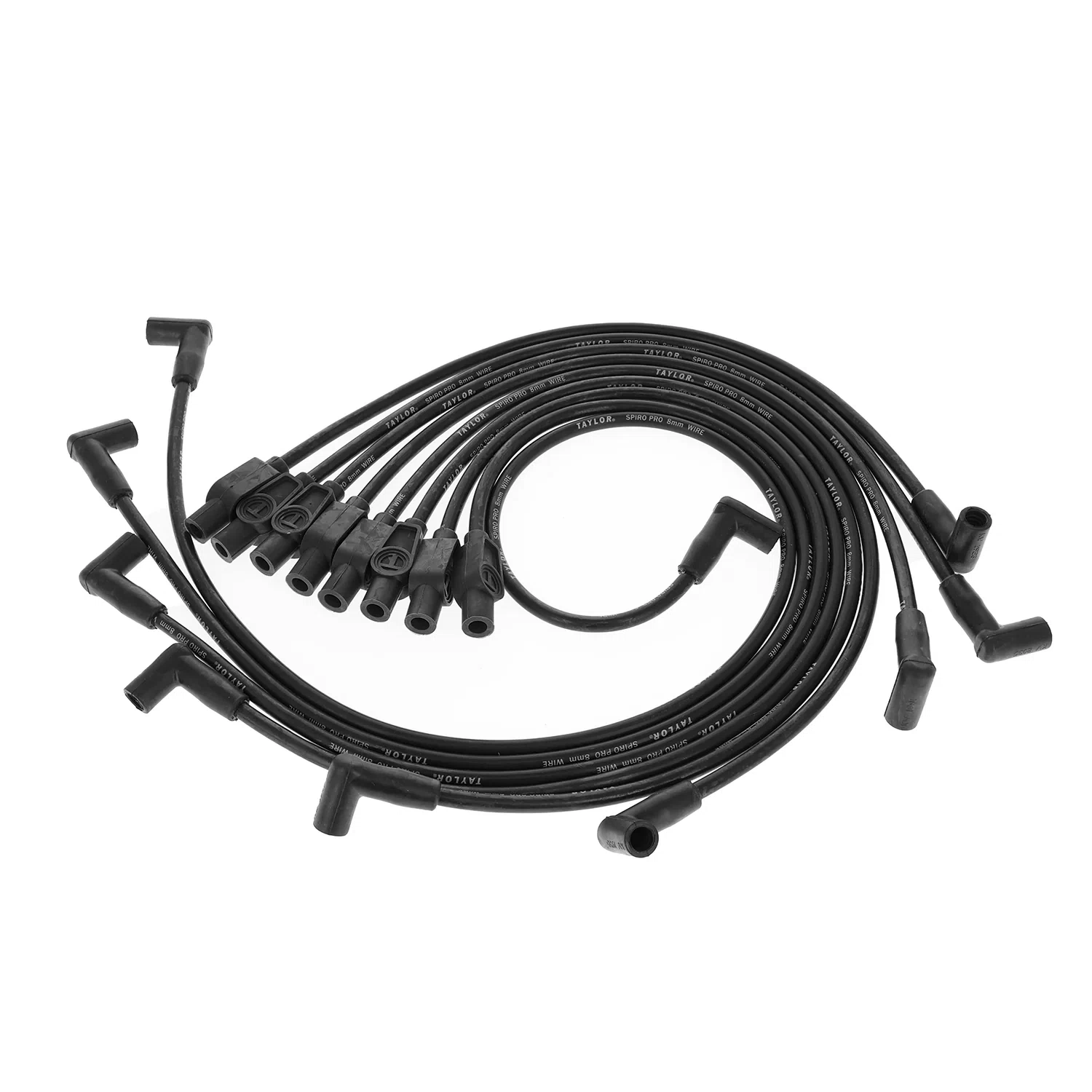 Spark Plug Wire Set Universal 8mm Silicone Spiro Pro 350 ohm_ft Black 74076