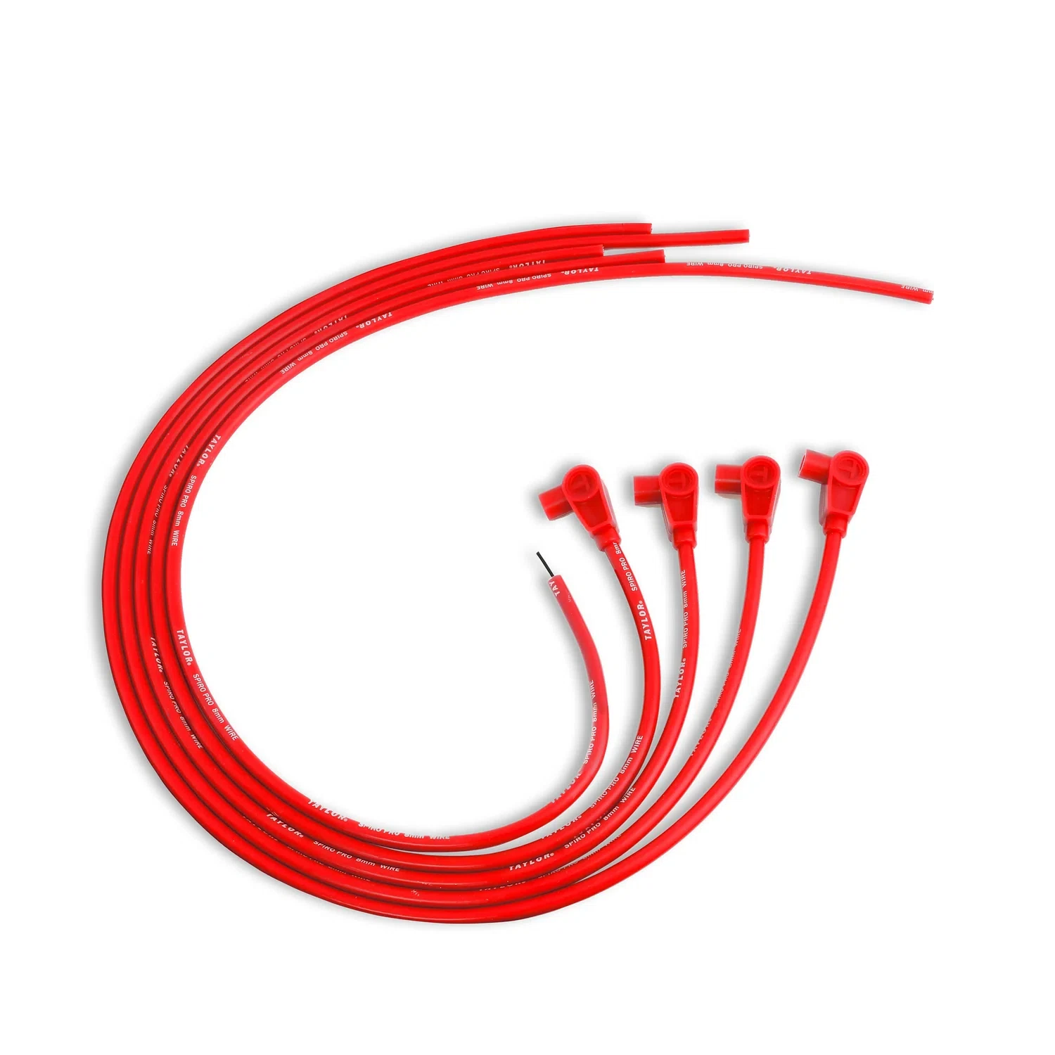 Spark Plug Wire Set Universal 8mm Silicone Spiro Pro 90_ 350 ohm_ft Red 73237