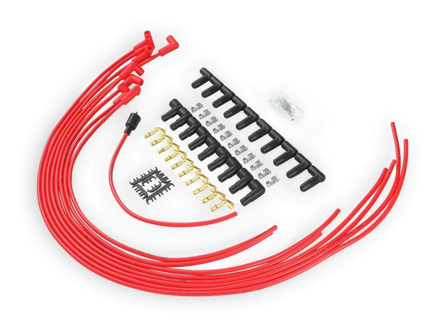 Spark Plug Wire-8mm-Super Stock Graphite Core-RedWire w_ Red 90DegBoots-4041R
