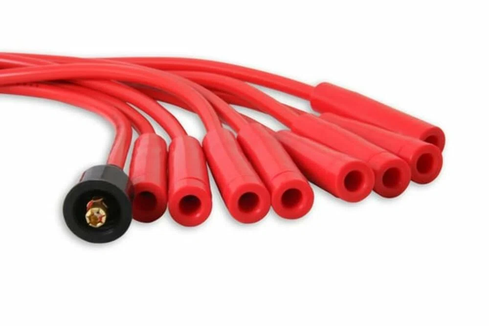 Spark Plug Wire Set- 8mm - Red Wire with Red Straight Boots - 4040R