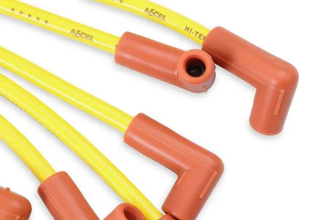 Spark Plug Wire Set - 8mm - Yellow with HEI Stock Style Boots - 4048