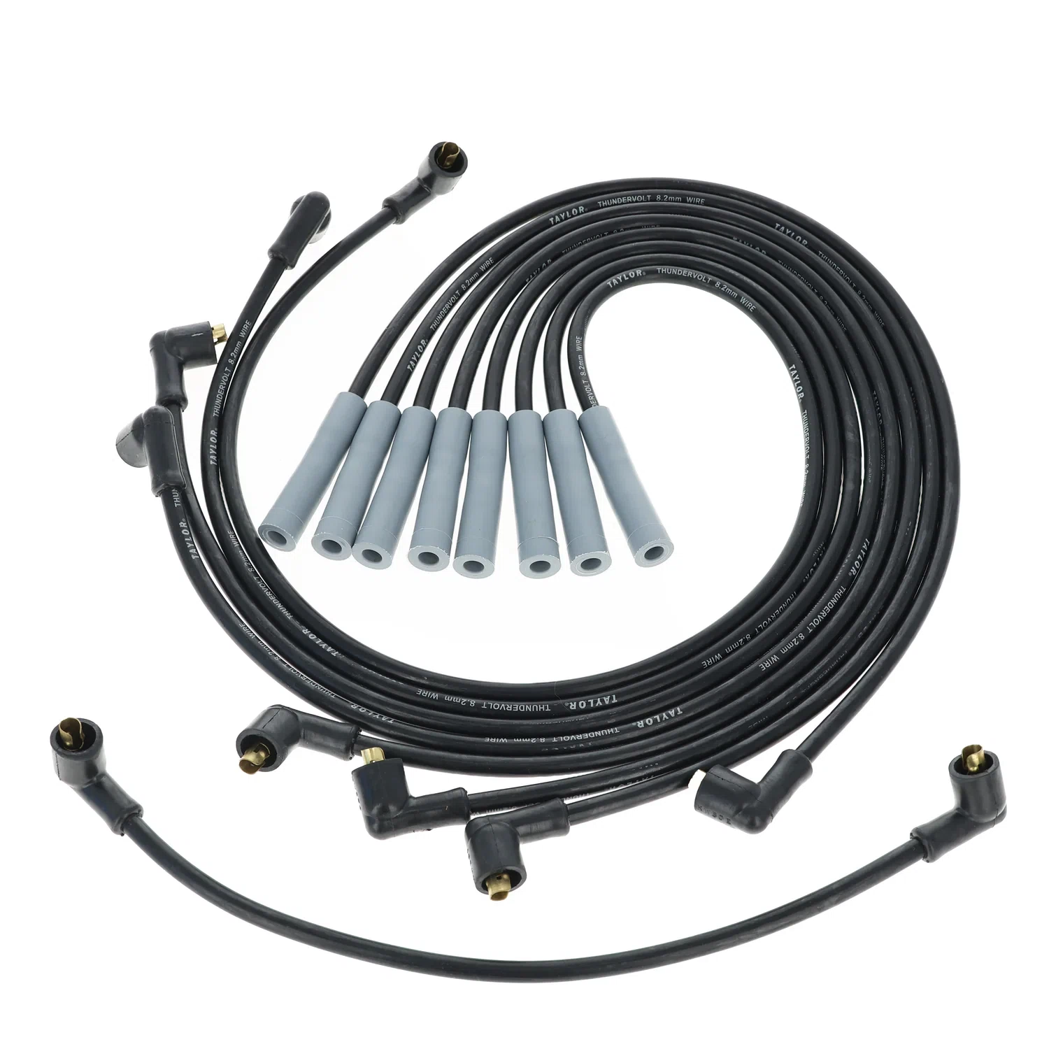 Spark Plug Wire Set Universal 8.2mm Silicone Thundervolt 40 ohm_ft Black 84061
