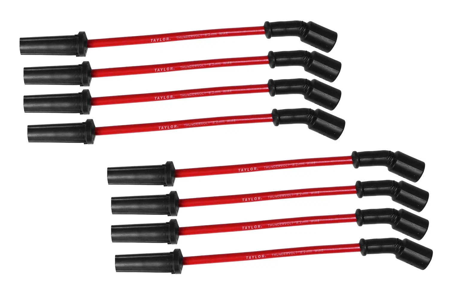 Spark Plug Wire Set Universal 8.2mm Silicone Thundervolt 40 ohm_ft Red 82205