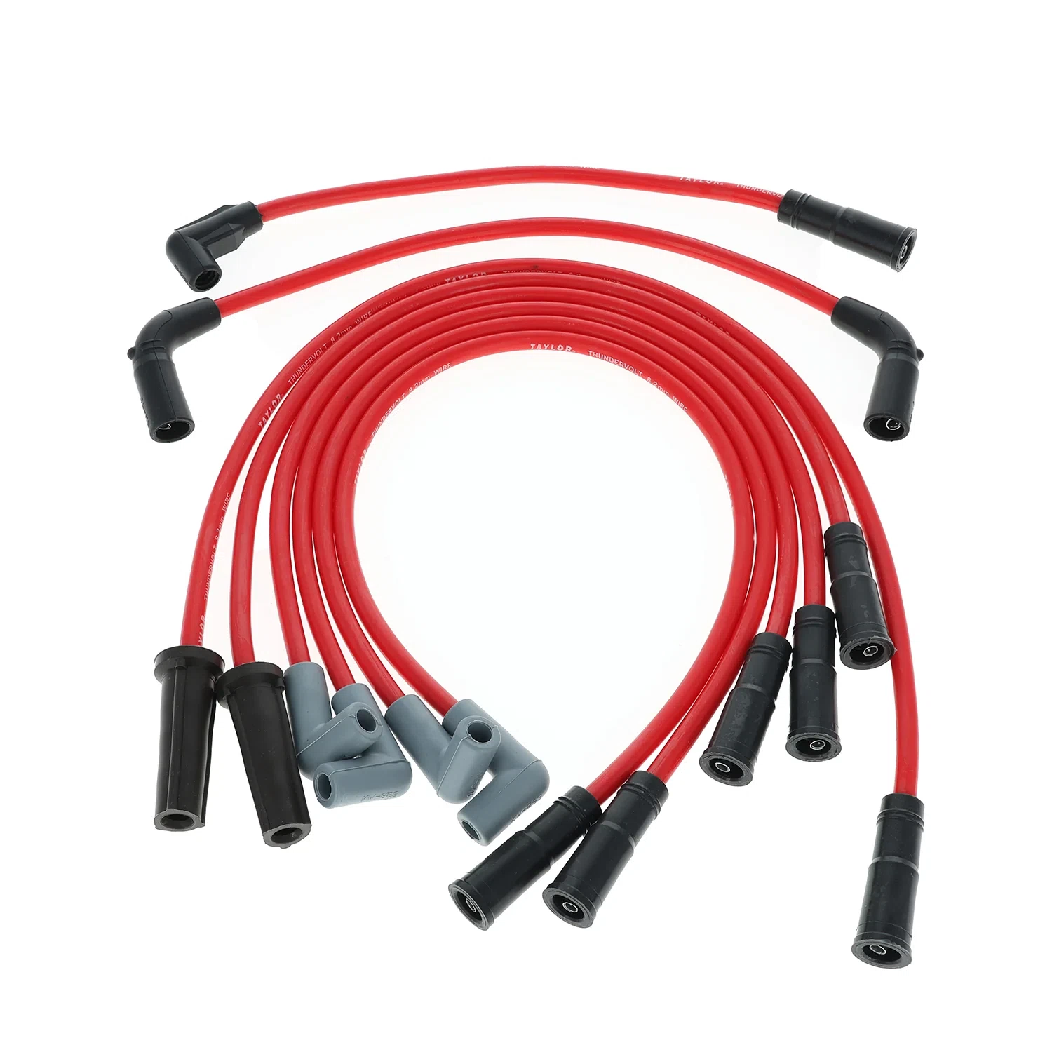 Spark Plug Wire Set Universal 8.2mm Silicone Thundervolt 40 ohm_ft Red 84235