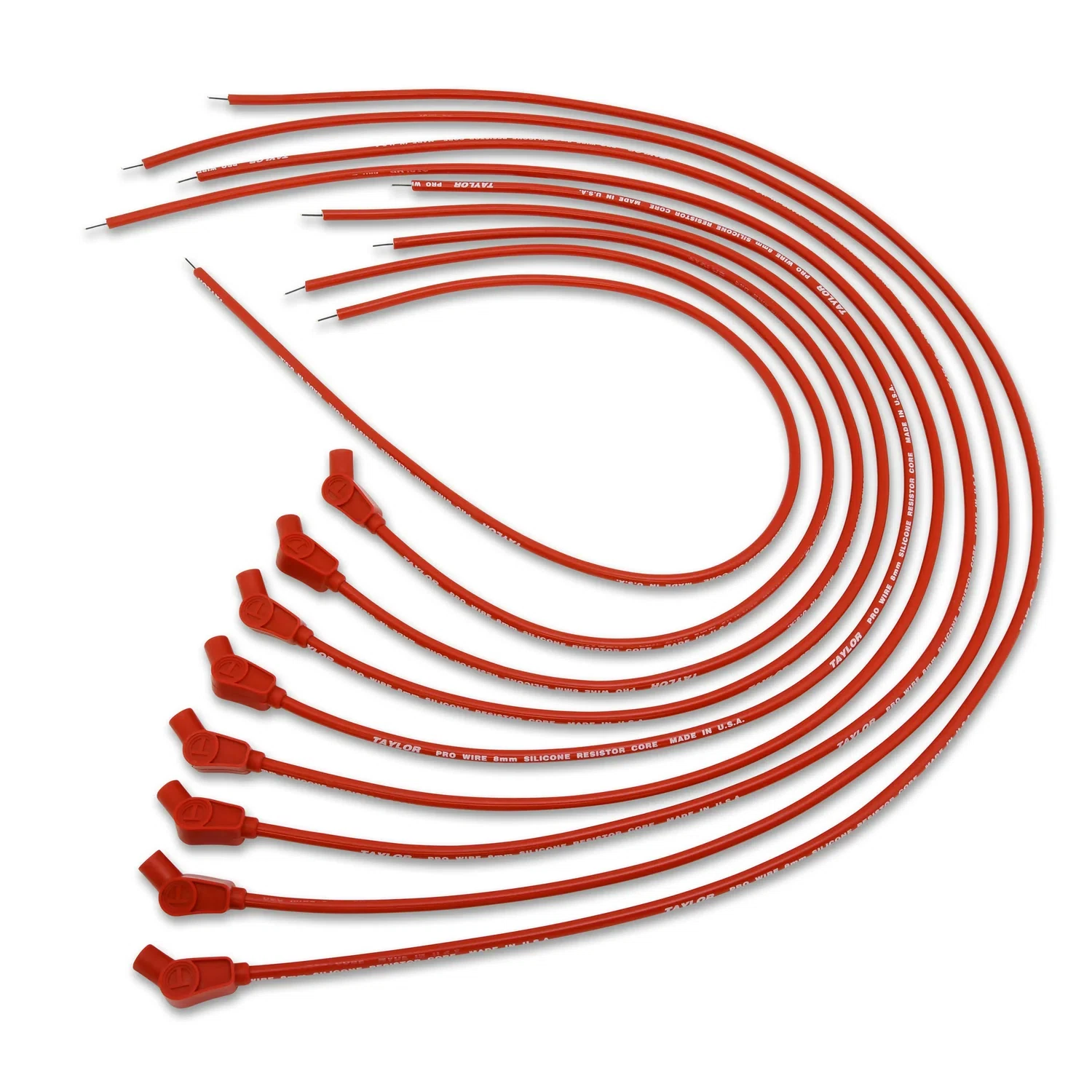 Spark Plug Wire Set Universal 8mm Silicone 135_ 3500 ohm_ft Prowire Red 70253
