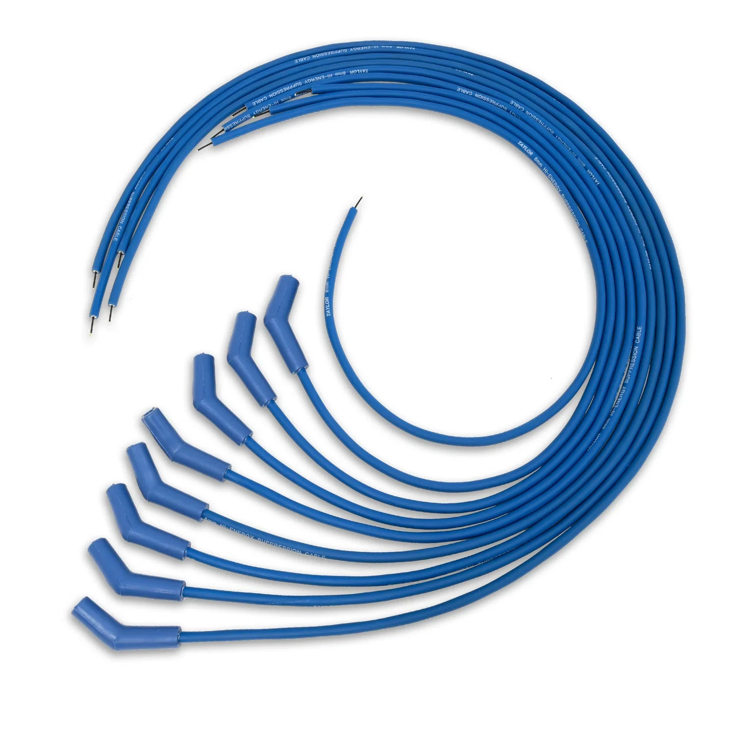 Spark Plug Wire Set Universal 8mm Silicone 135_ 5000 ohm_ft Hi Energy Blue 60653