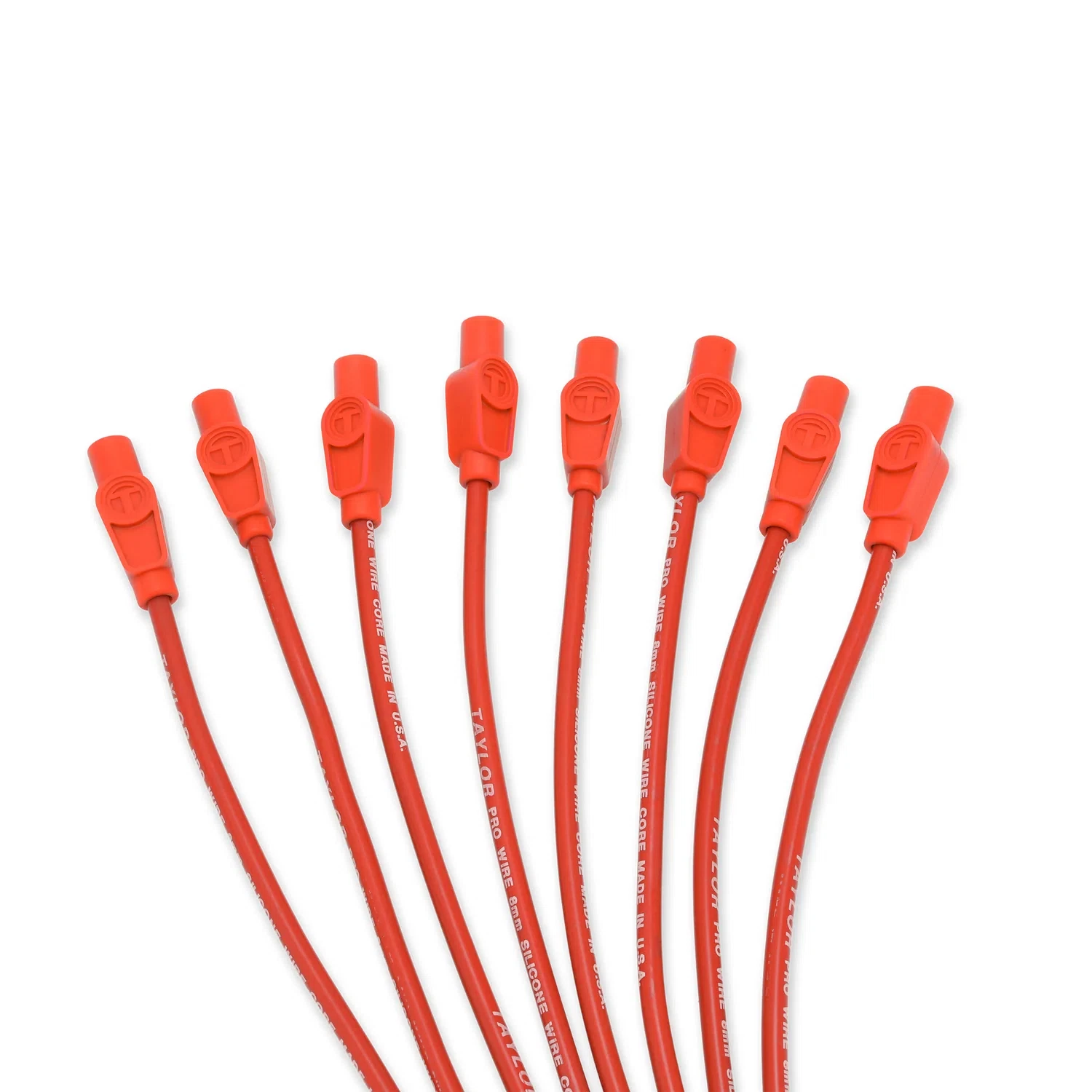 Spark Plug Wire Set Universal 8mm Silicone 180_ 0 ohm_ft Prowire Solid Red 70254