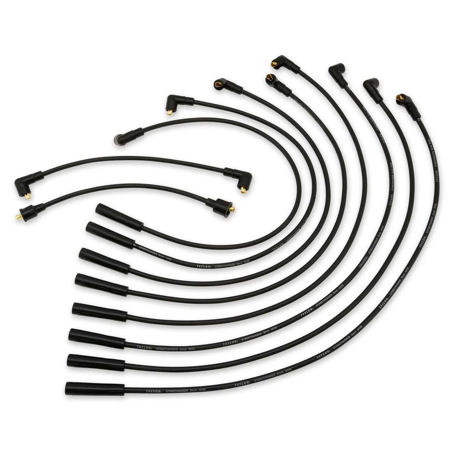 Spark Plug Wire Set Universal 8mm Silicone 500 ohm_ft Street Thunder Black 51052