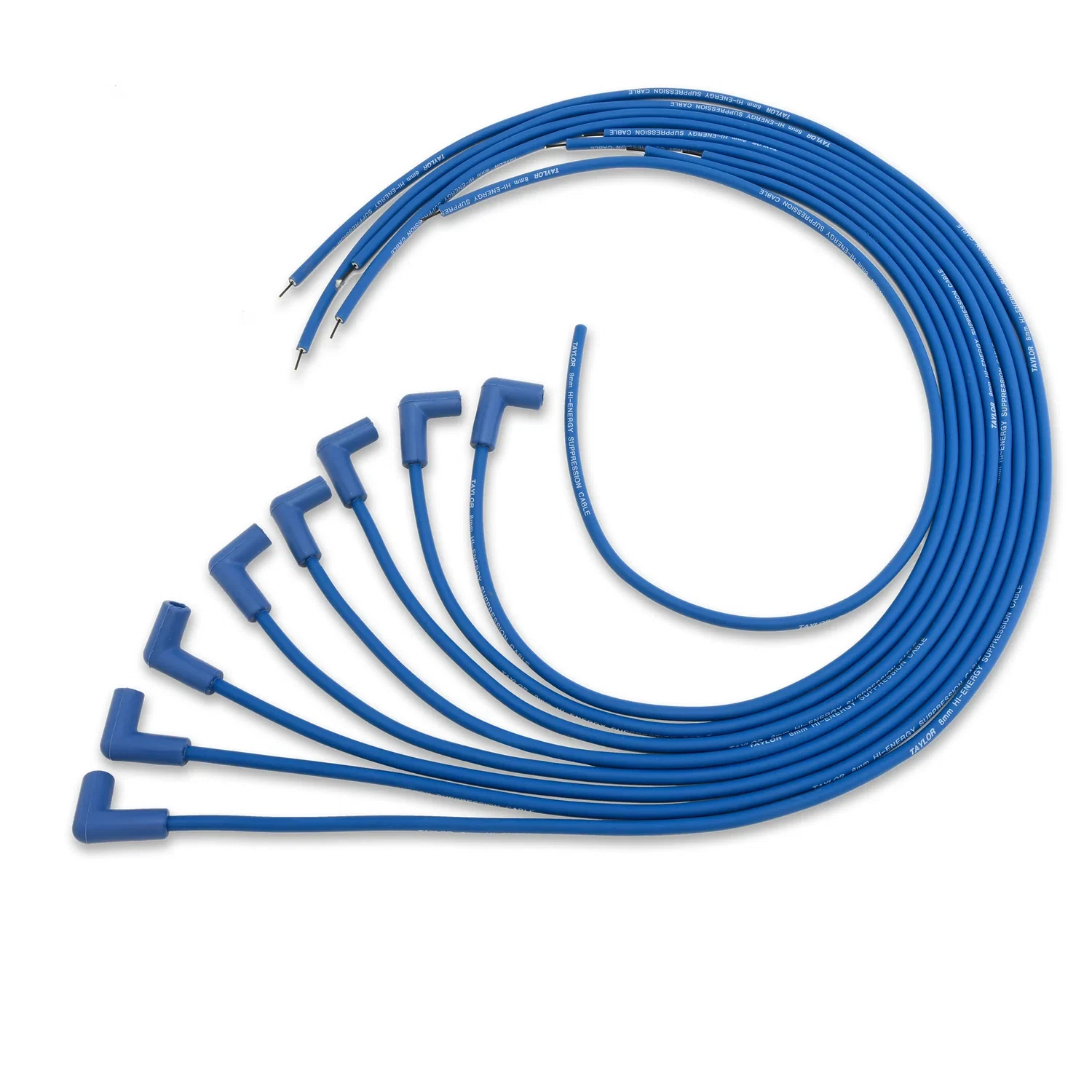 Spark Plug Wire Set Universal 8mm Silicone 90_ 5000 ohm_ft Hi Energy Blue 60651