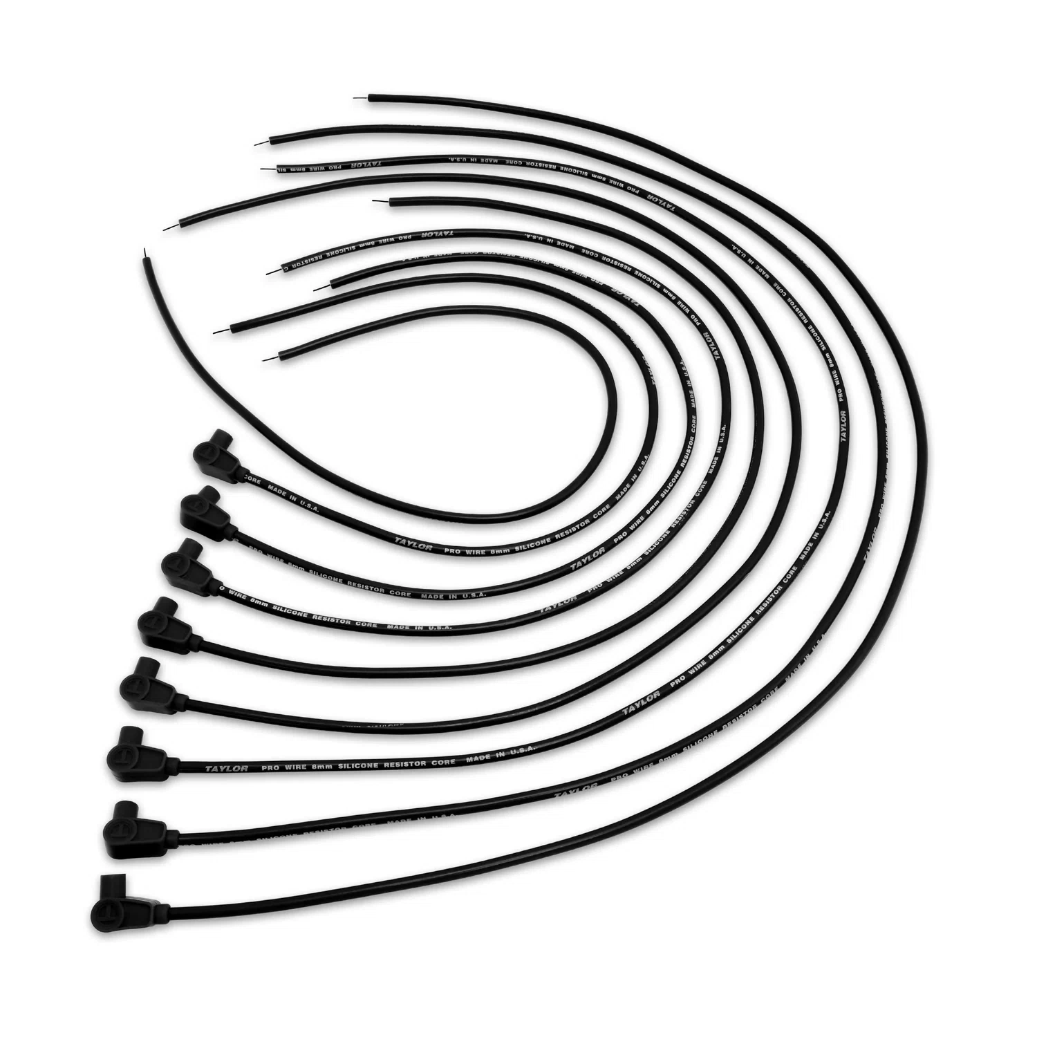 Spark Plug Wire Set Universal 8mm Silicone Pro Wire 90_ 3500 ohm_ft Bl