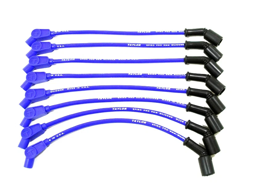 Spark Plug Wire Set Universal 8mm Silicone Spiro Pro 135_ 350 ohm_ft Blue 76645
